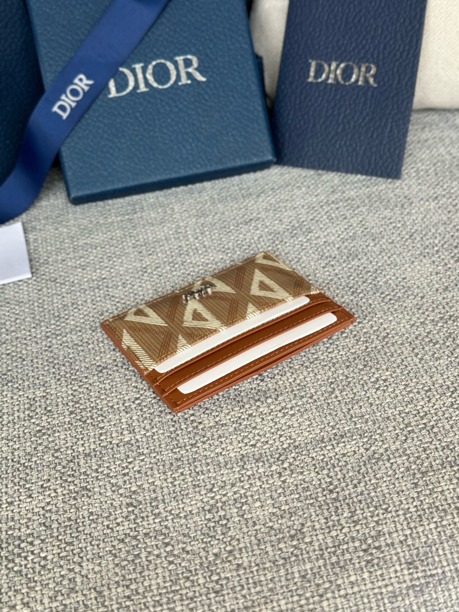 디올 CD 다이아몬드 캔버스 카드 홀더