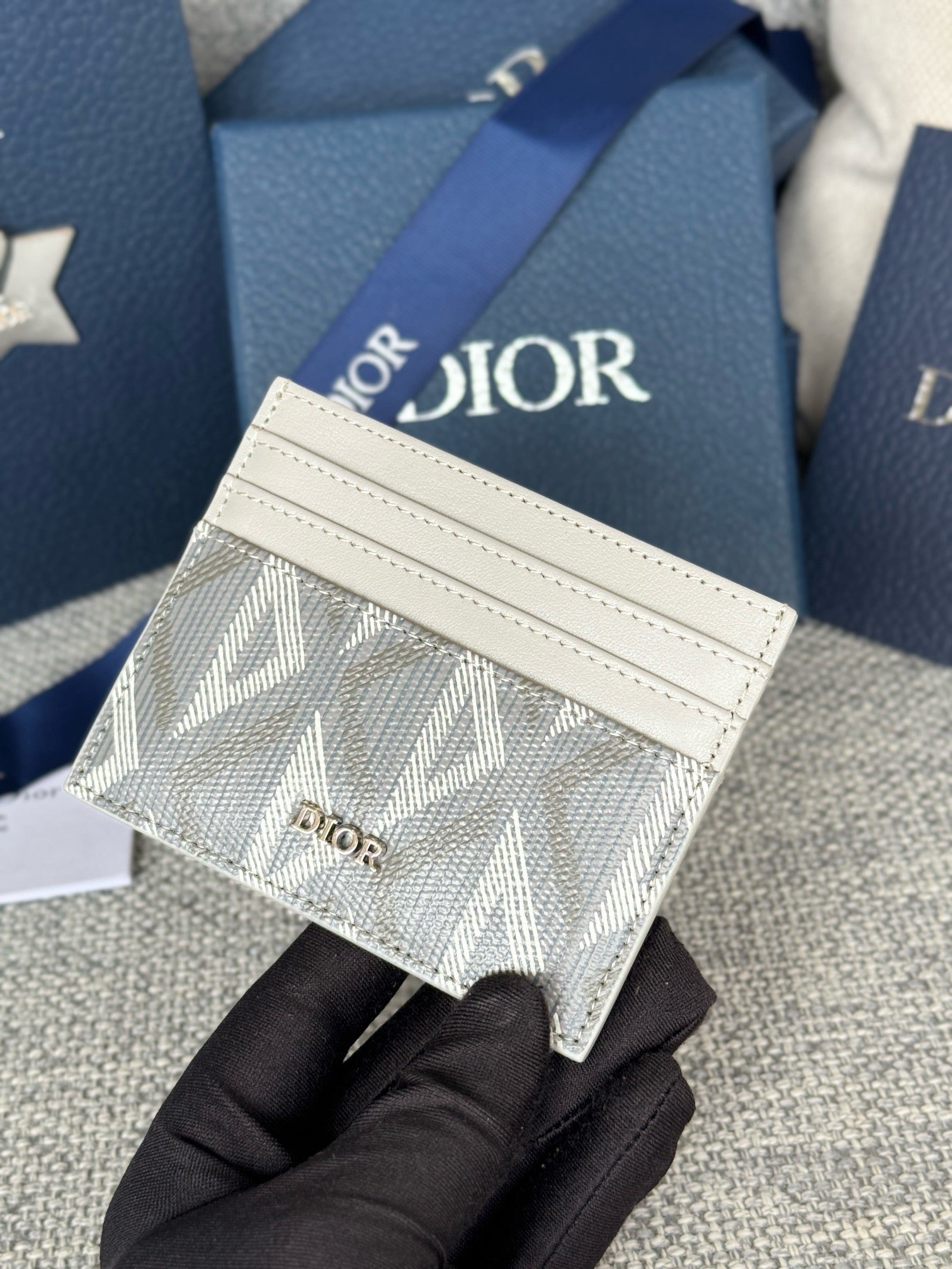 디올 CD 다이아몬드 캔버스 카드 홀더