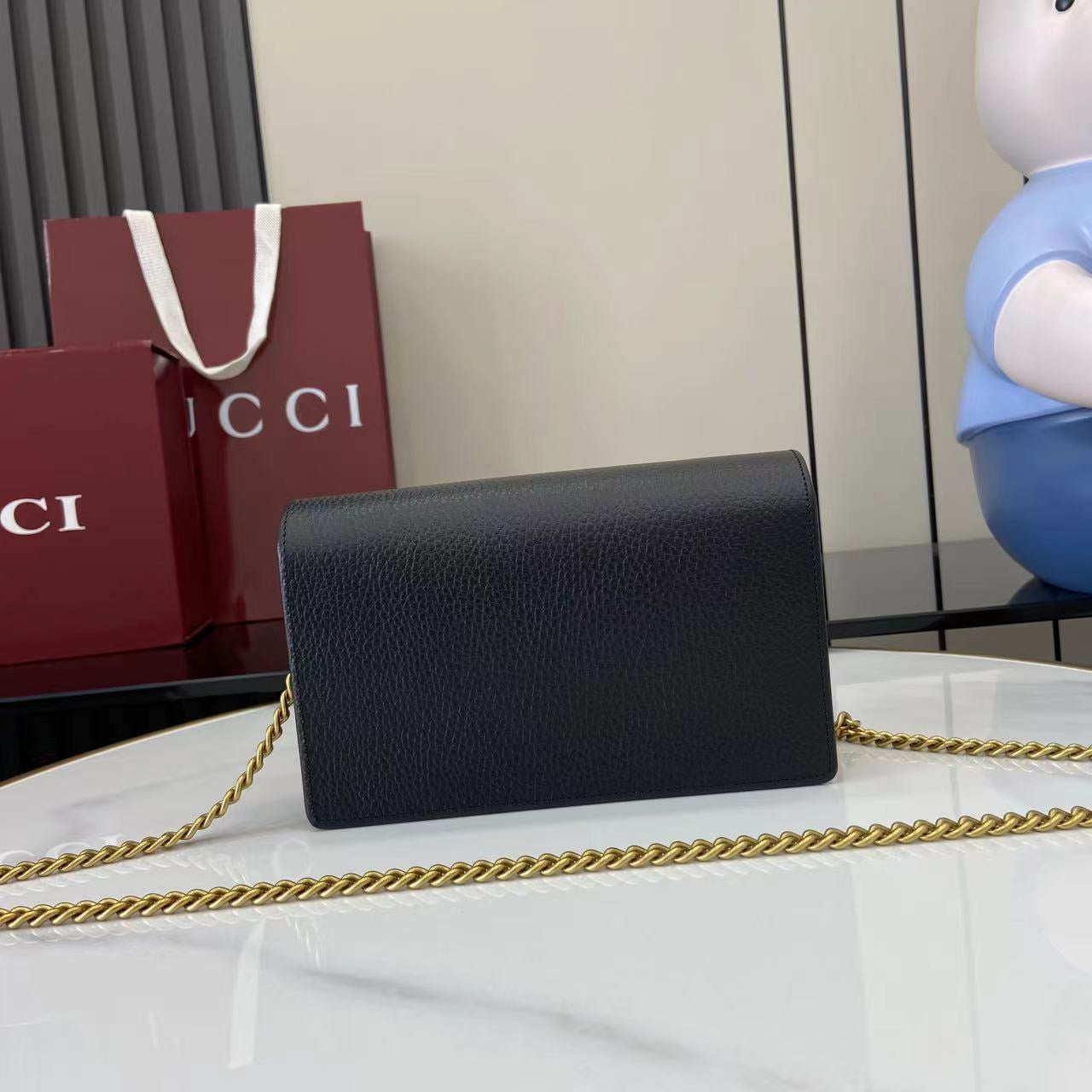 구찌 GG 마몬트 레더 금장 체인 미니 크로스백