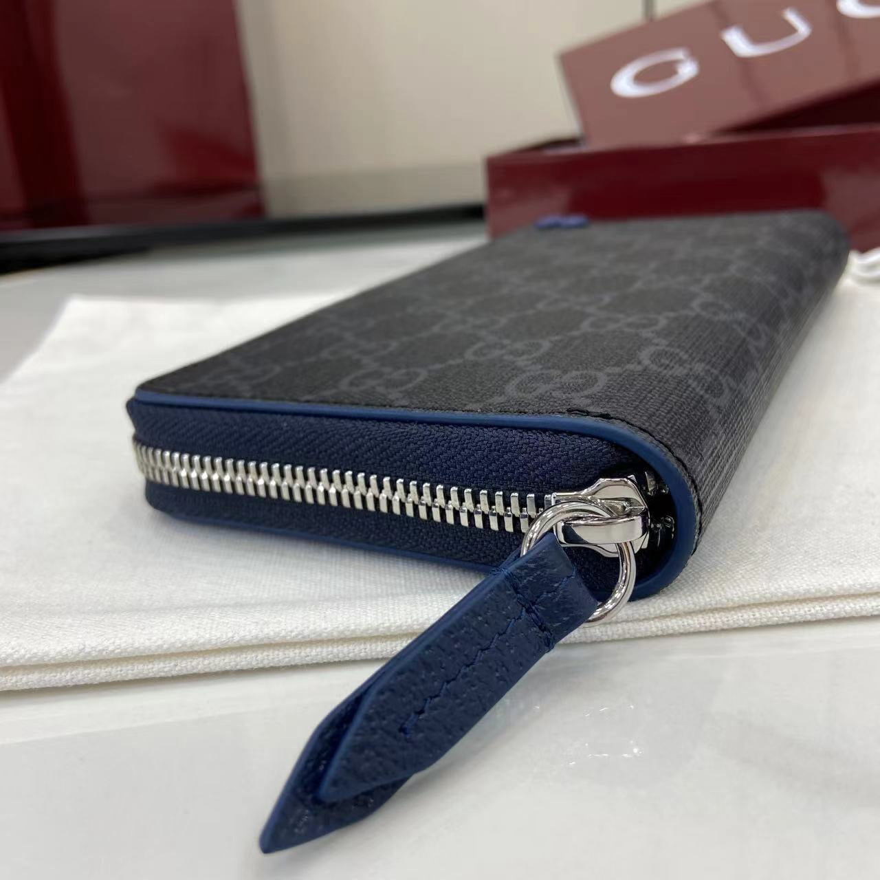 구찌 바이컬러 지퍼 장지갑