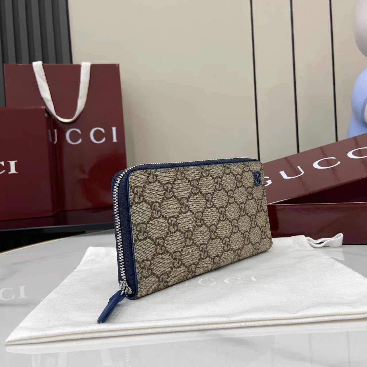 구찌 바이컬러 지퍼 장지갑