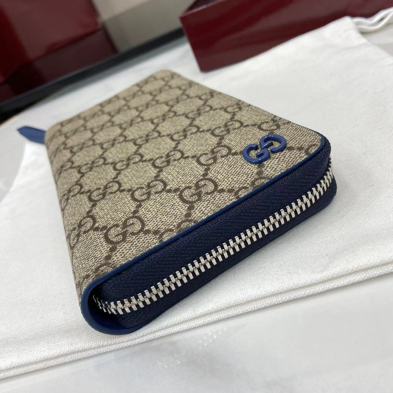 구찌 바이컬러 지퍼 장지갑