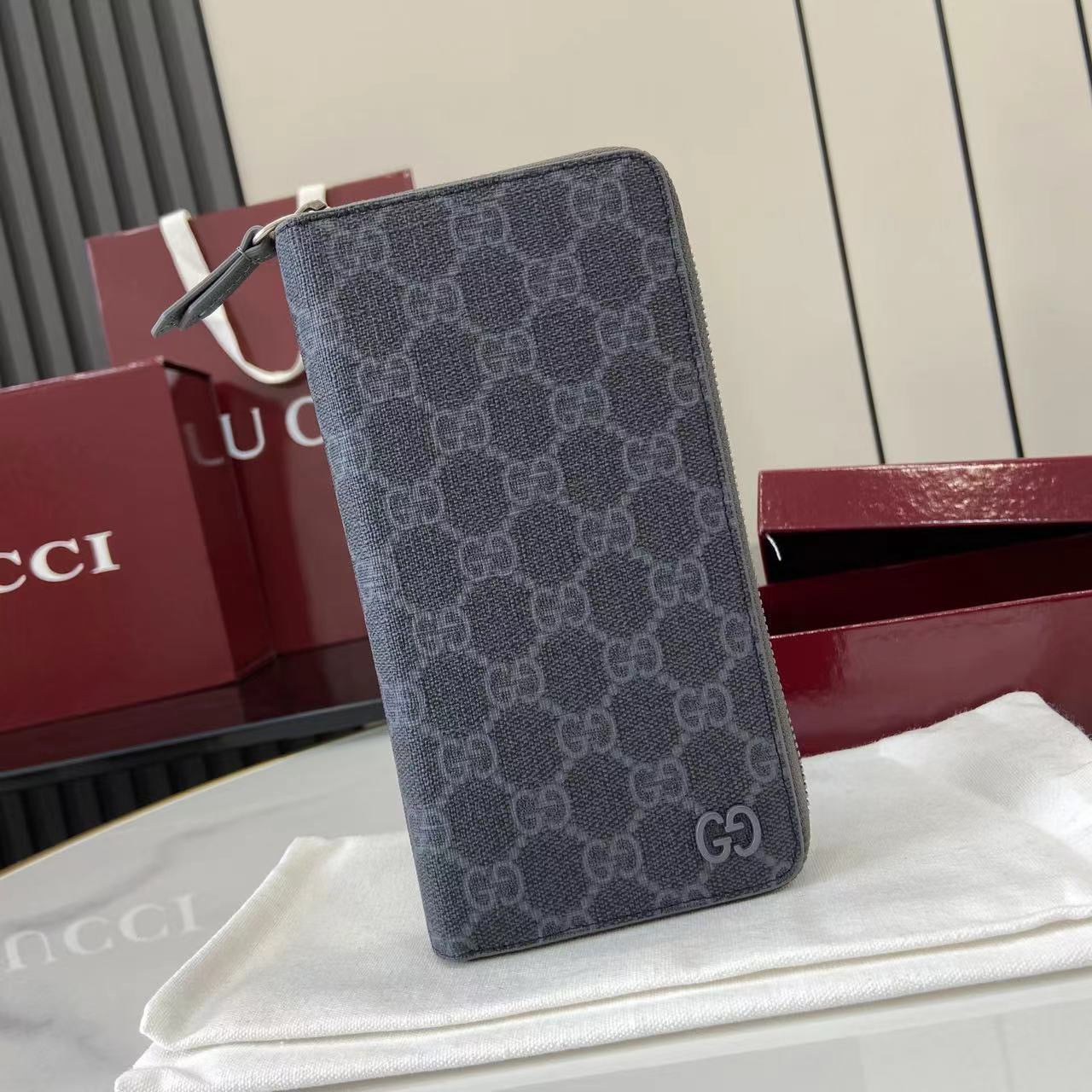 구찌 바이컬러 지퍼 장지갑