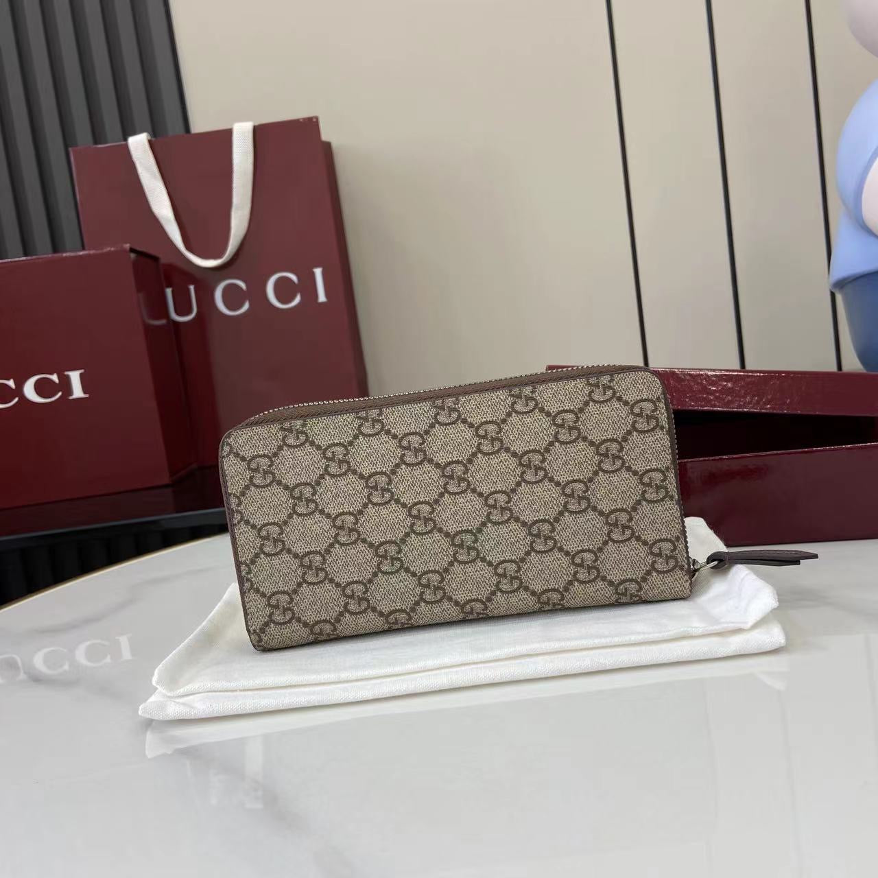 구찌 바이컬러 지퍼 장지갑