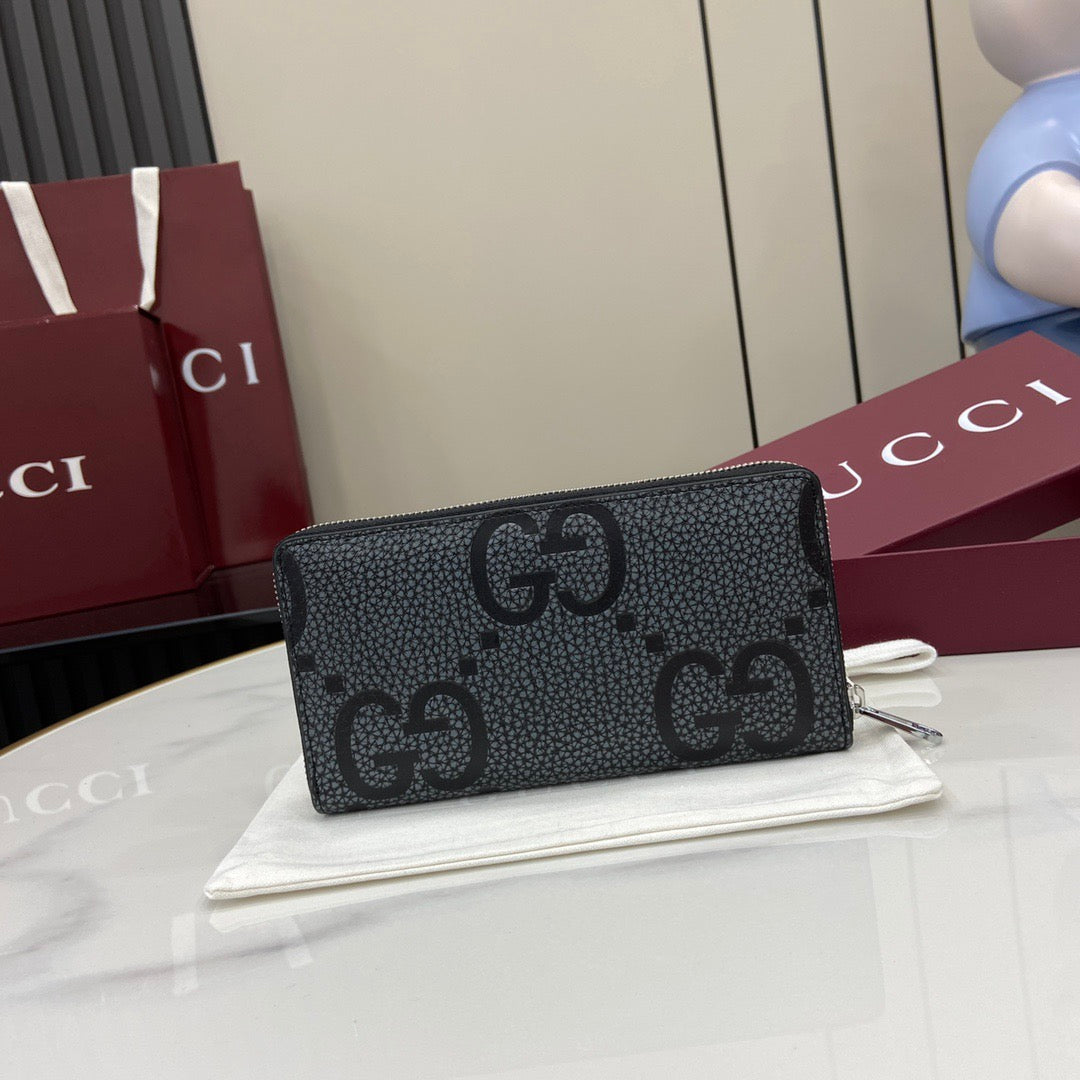 구찌 레더 점보 GG 지퍼 지갑