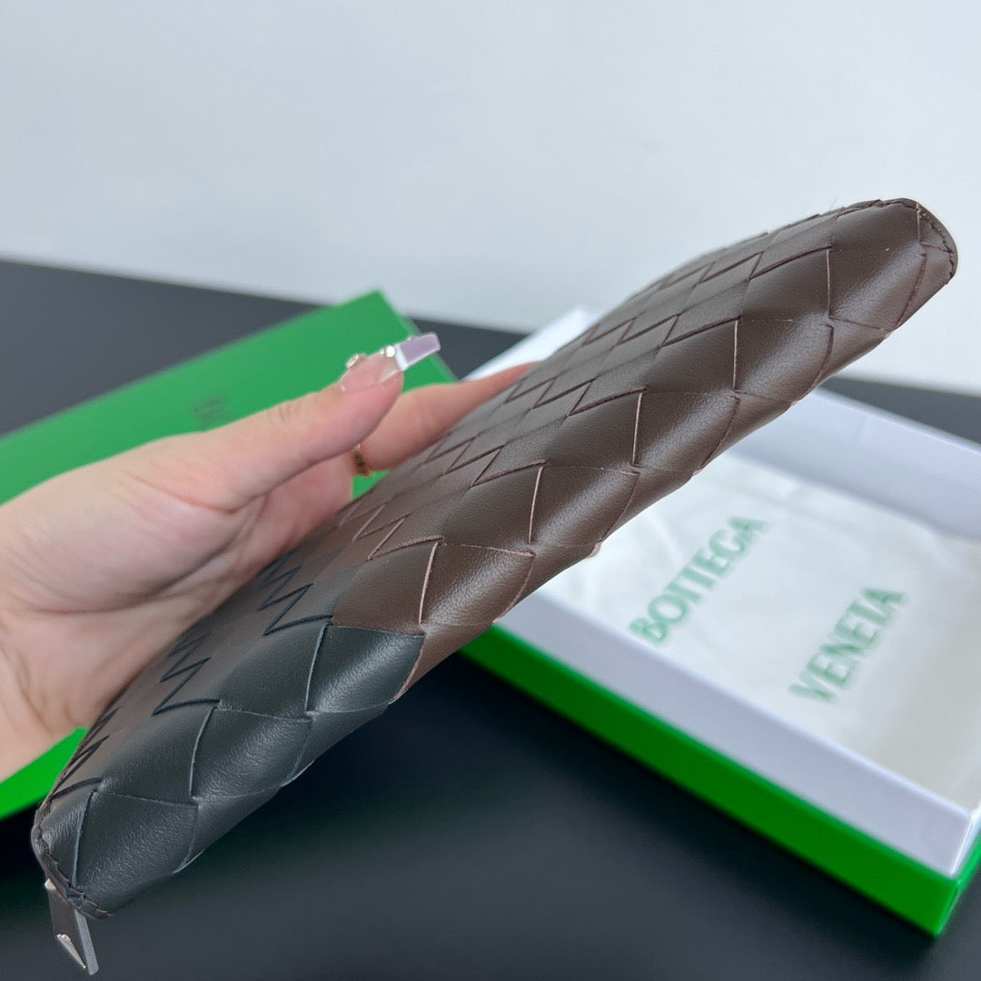 보테가 베네타 인트레치아토 지퍼 투톤 장지갑