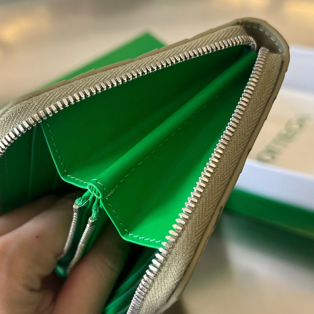 보테가 베네타 인트레치아토 지퍼 투톤 장지갑