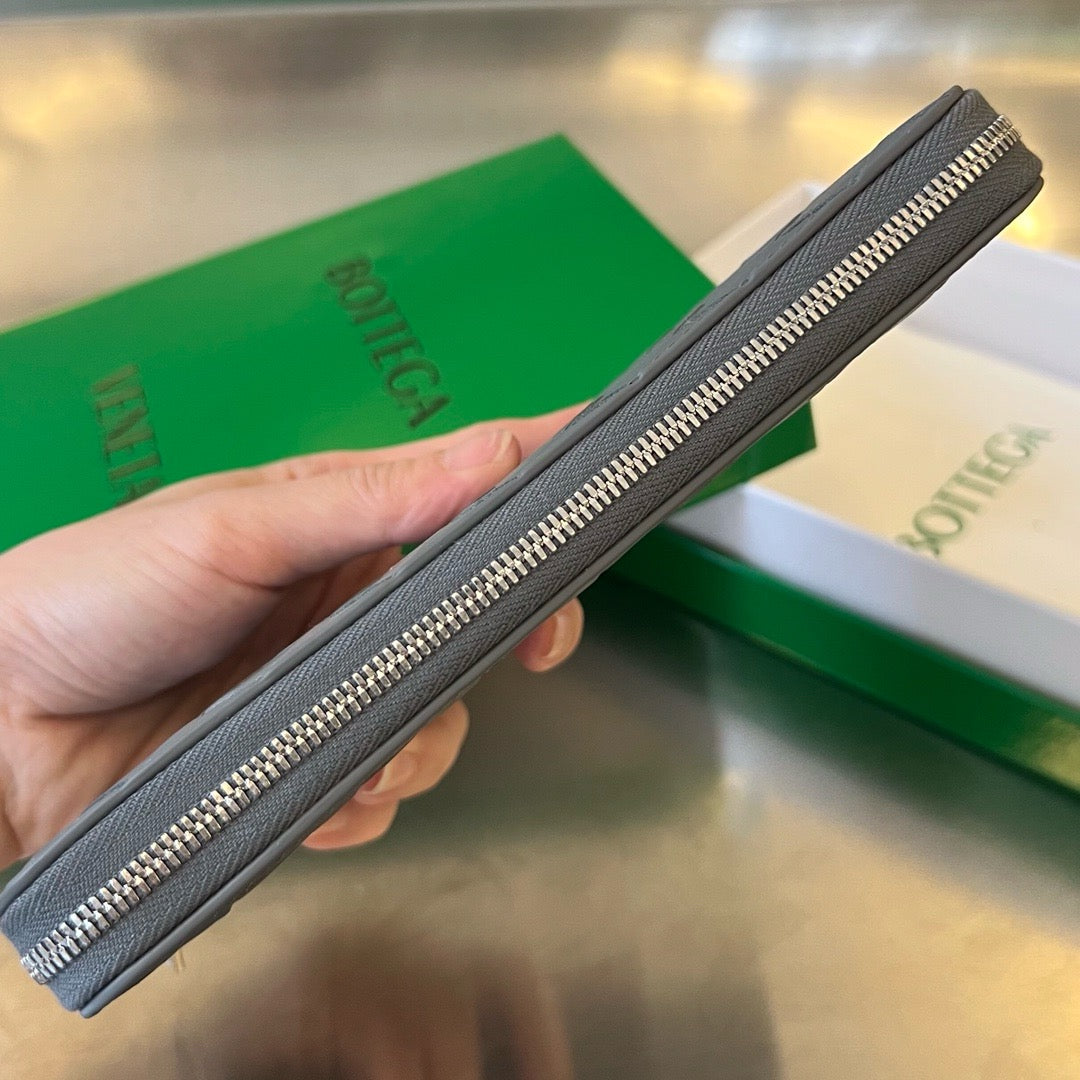 보테가 베네타 인트레치아토 지퍼 투톤 장지갑