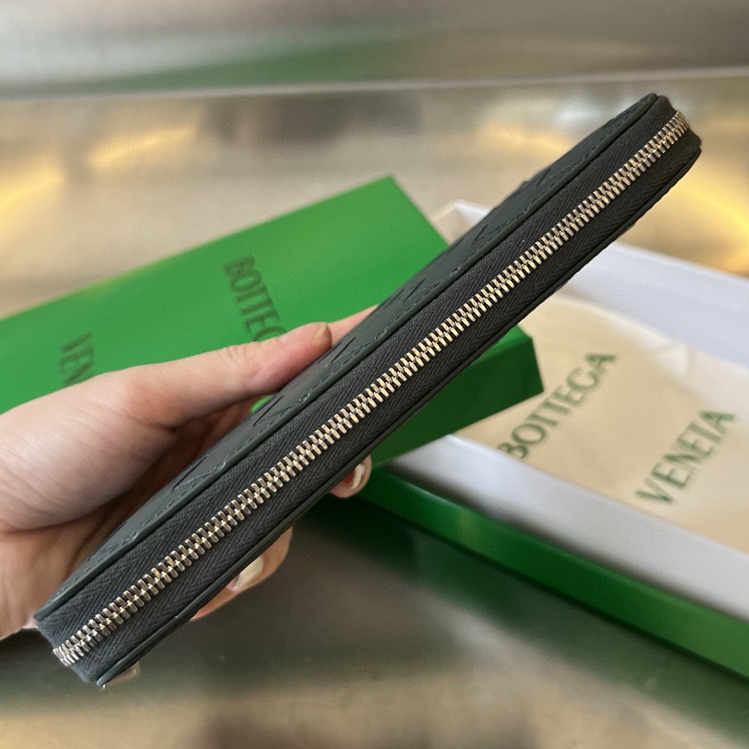 보테가 베네타 인트레치아토 지퍼 투톤 장지갑