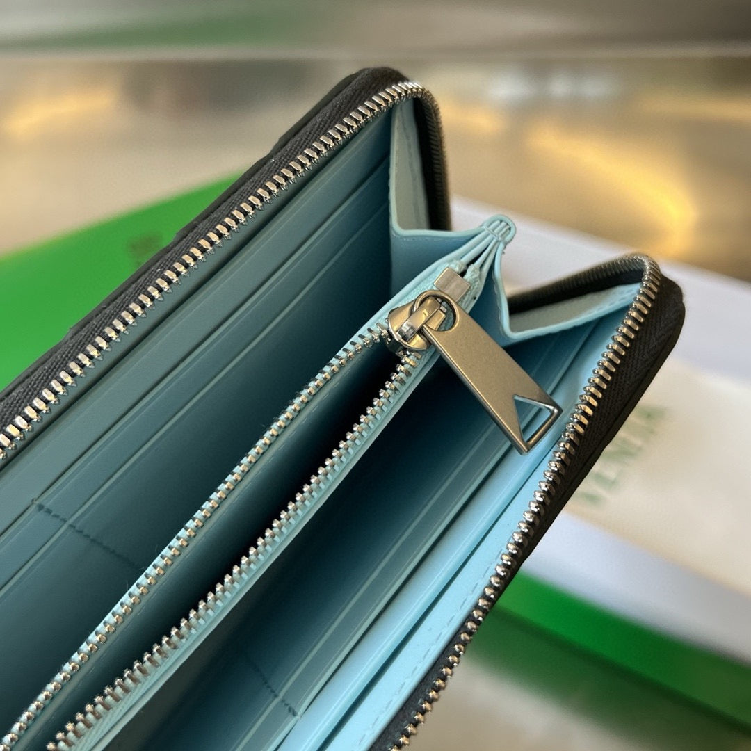 보테가 베네타 인트레치아토 지퍼 투톤 장지갑