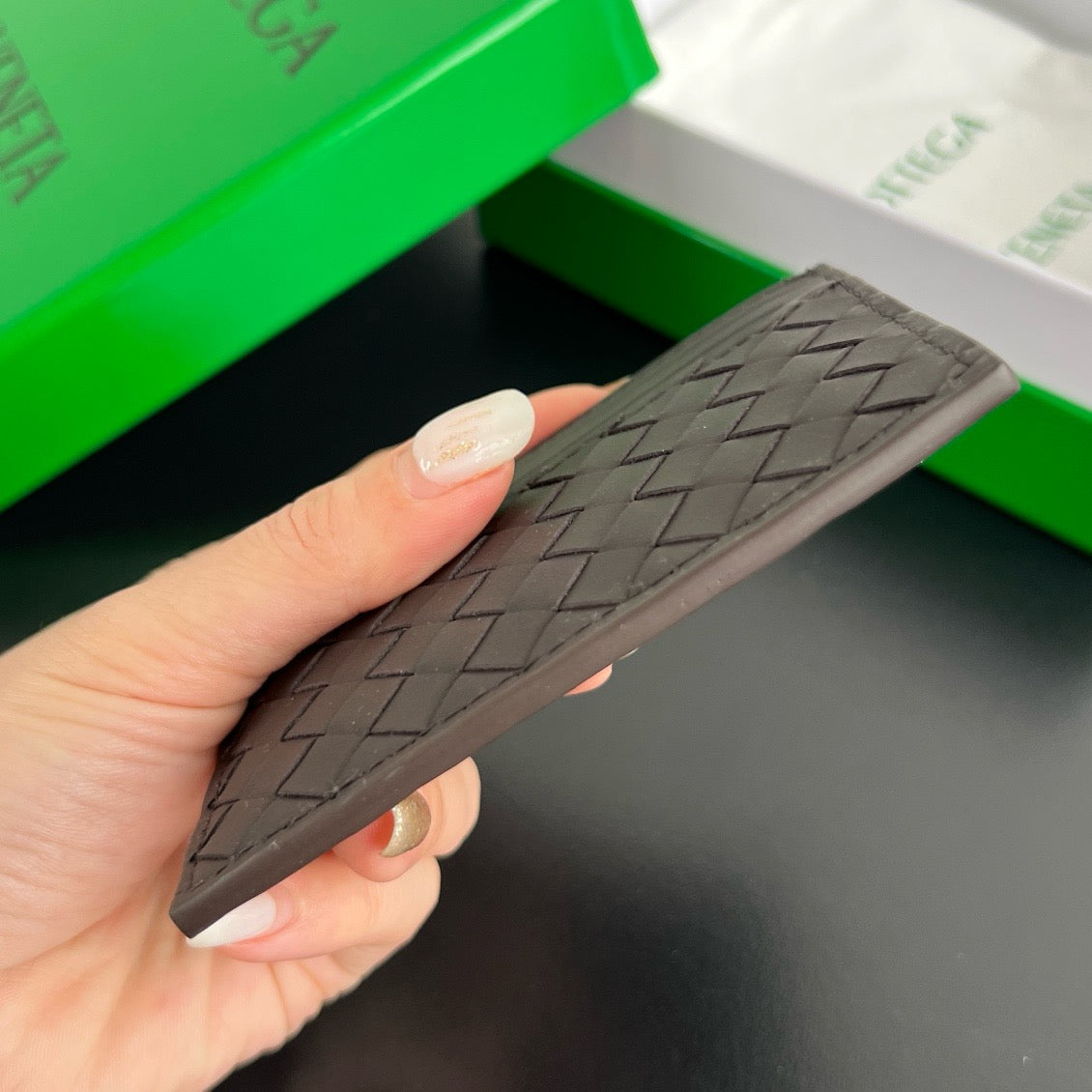 보테가 베네타 인트레치아토 피콜로 카드 홀더