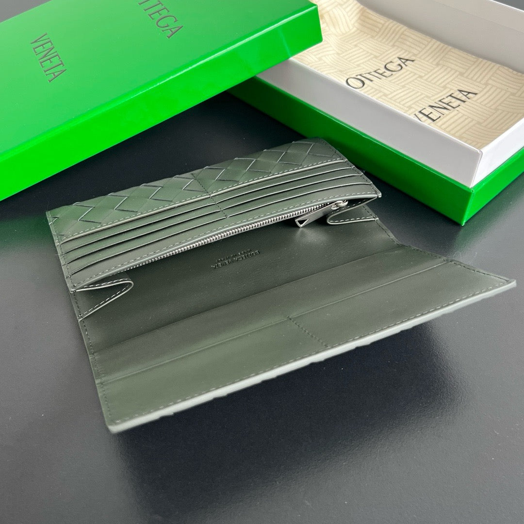 보테가 베네타 인트레치아토 지퍼 카드 장지갑