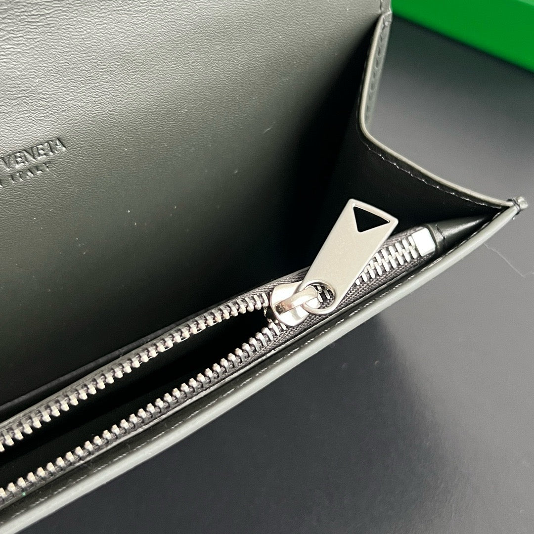 보테가 베네타 인트레치아토 지퍼 카드 장지갑