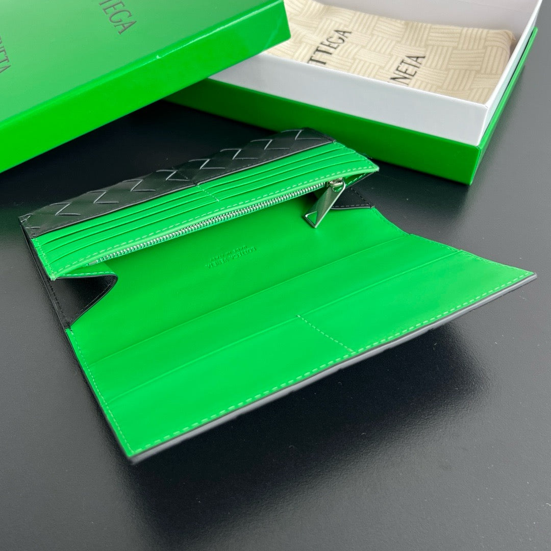 보테가 베네타 인트레치아토 지퍼 카드 장지갑