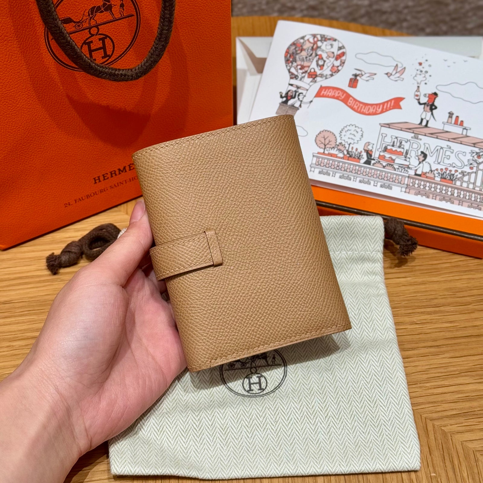 에르메스 베안 콤비 월렛 앱송 은장