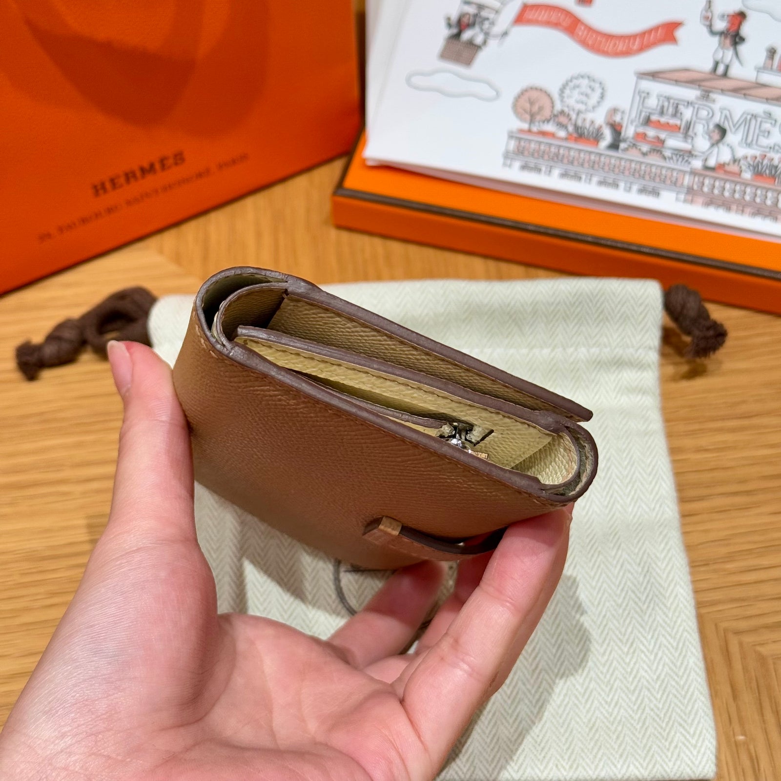 에르메스 베안 콤비 월렛 앱송 은장