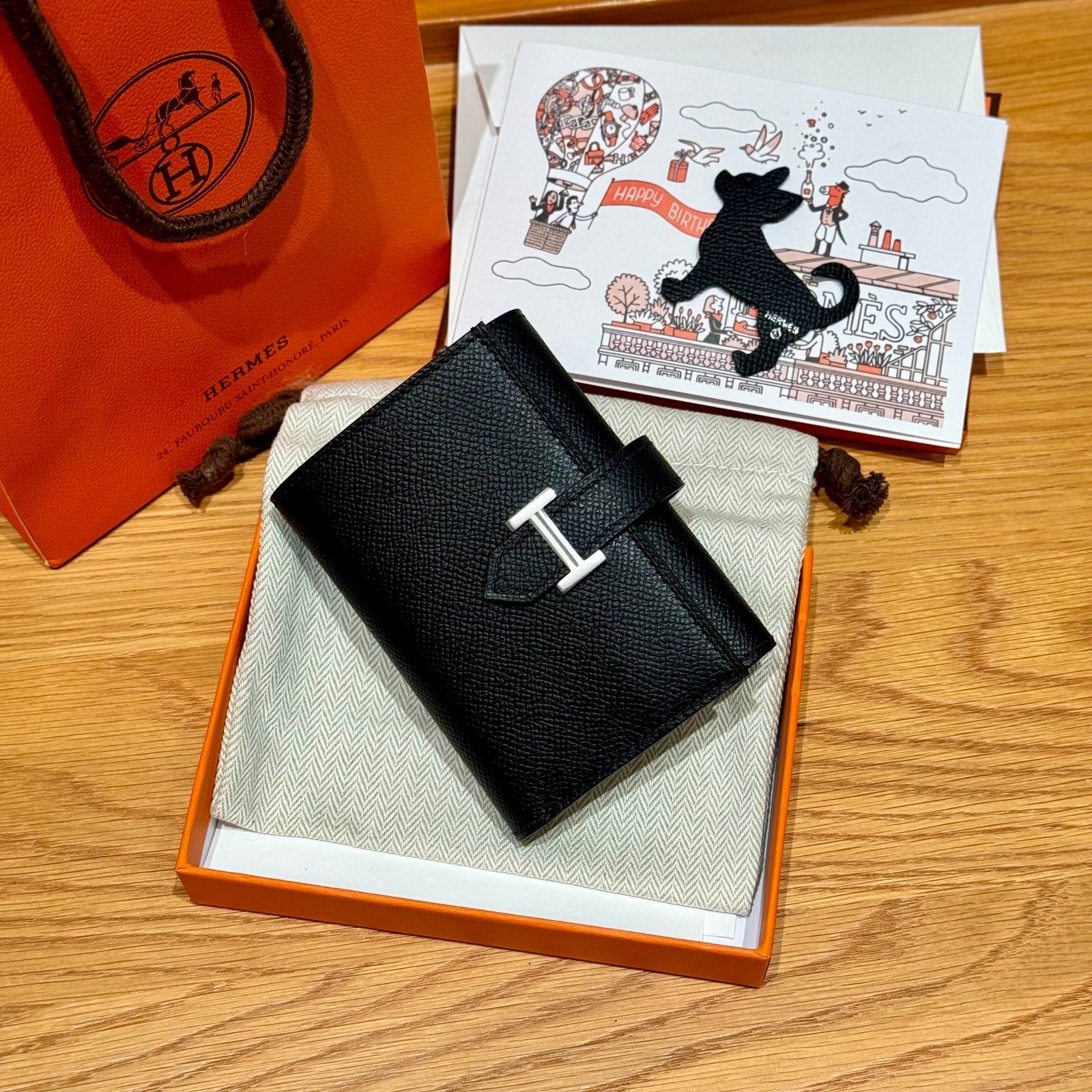 에르메스 베안 콤비 월렛 앱송 은장