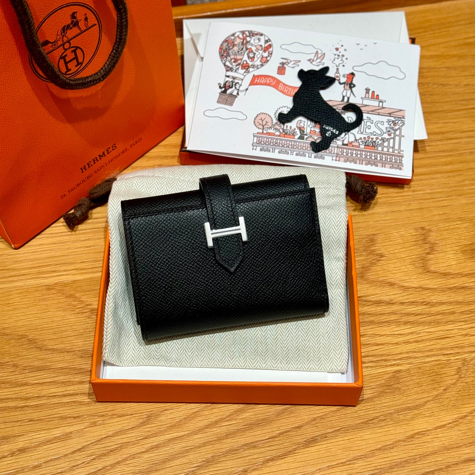 에르메스 베안 콤비 월렛 앱송 은장