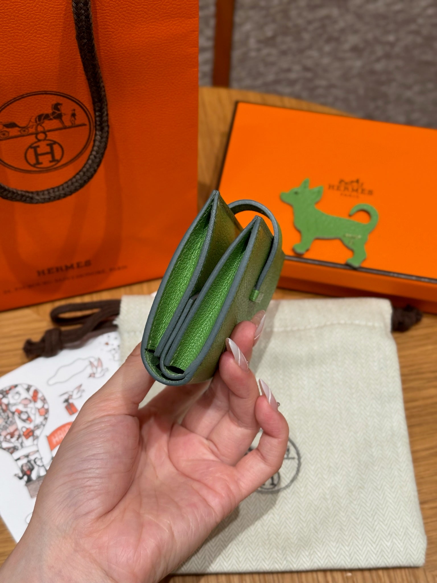 에르메스 베안 미니 지갑 미조레