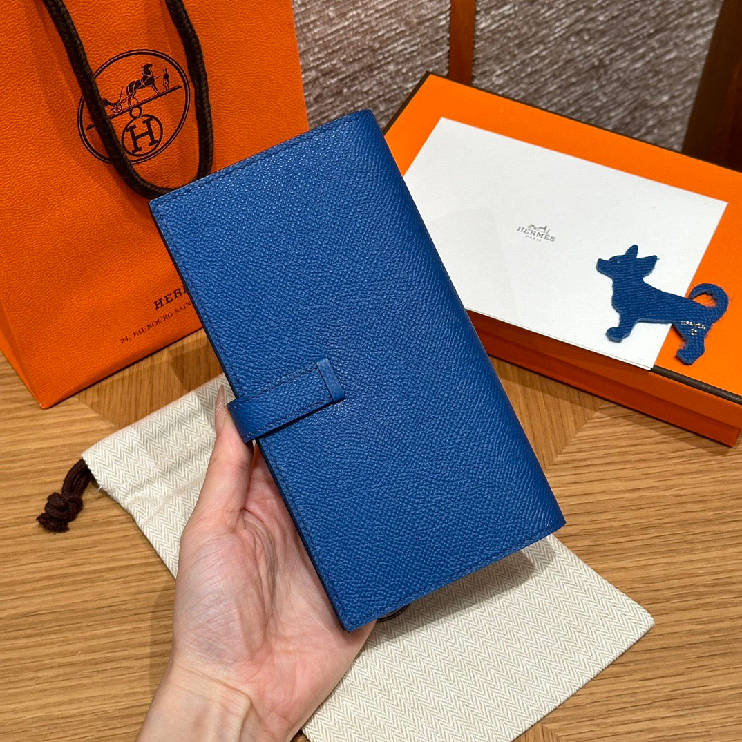 에르메스 베안 장지갑 앱송 (블루 프랑스)
