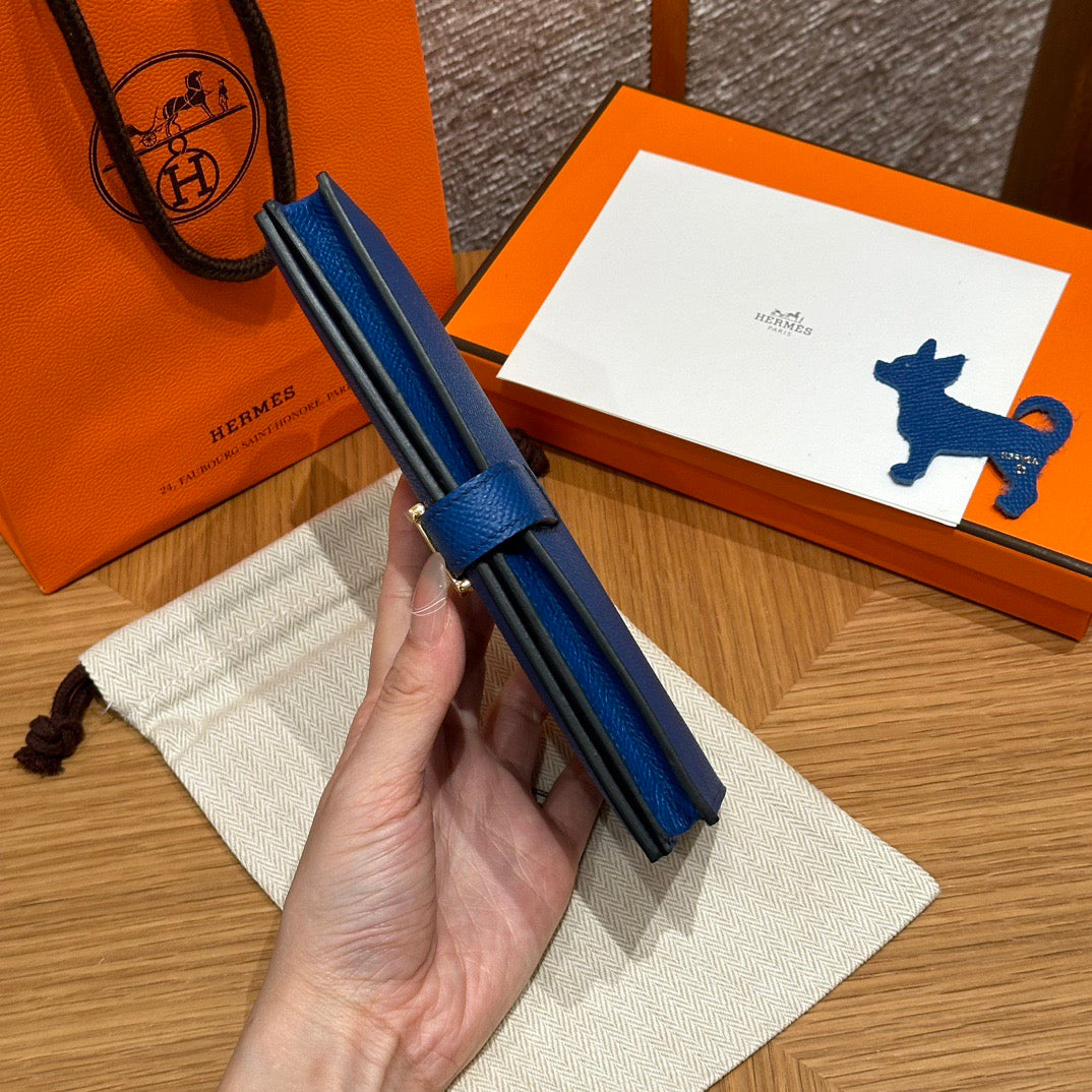 에르메스 베안 장지갑 앱송 (블루 프랑스)