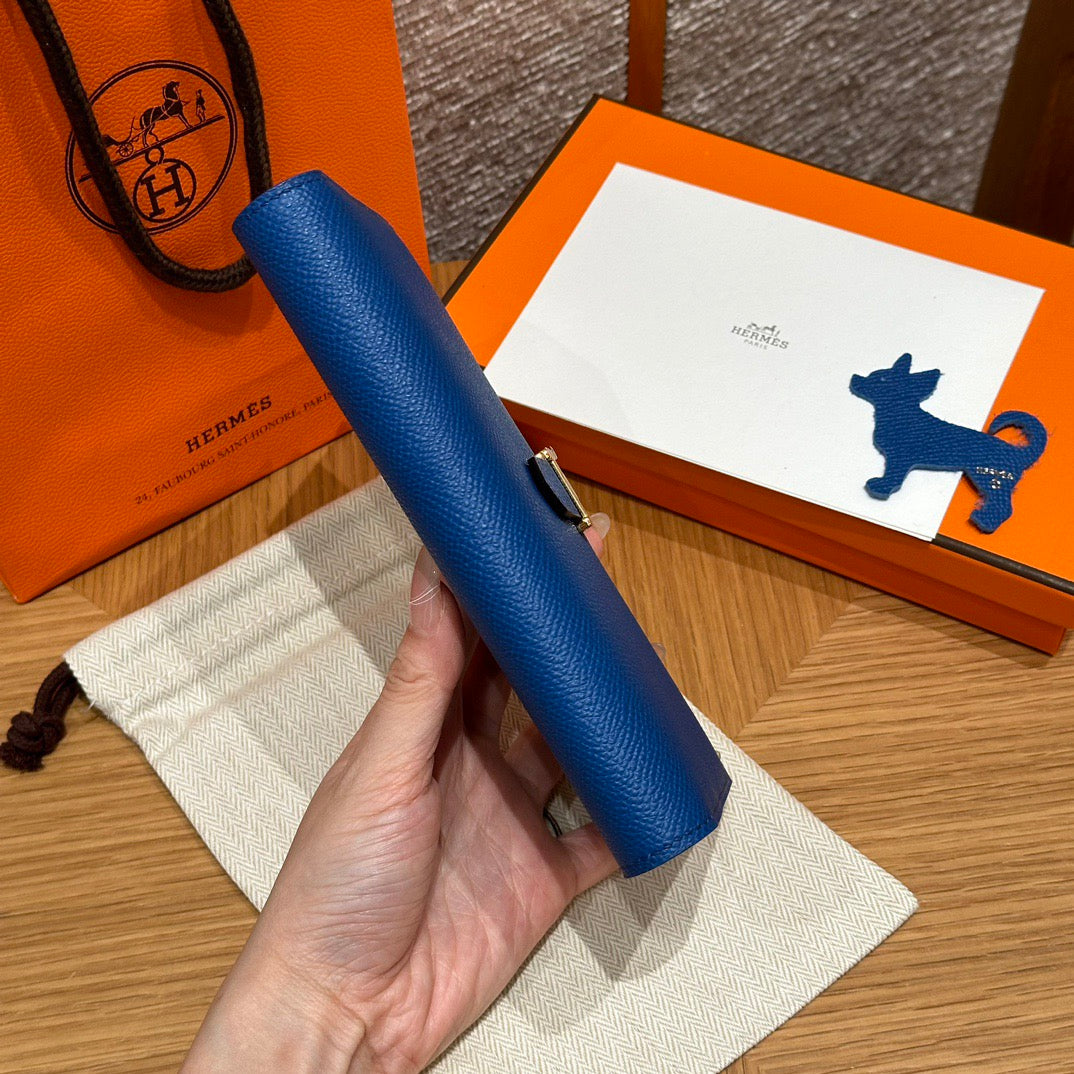 에르메스 베안 장지갑 앱송 (블루 프랑스)