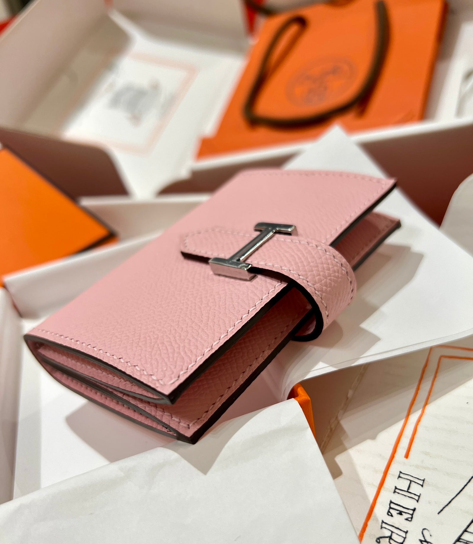 에르메스 베안 카드 지갑 앱송 은장