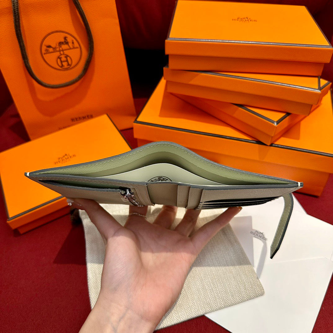 에르메스 베안 컴팩트 지갑 앱송 은장