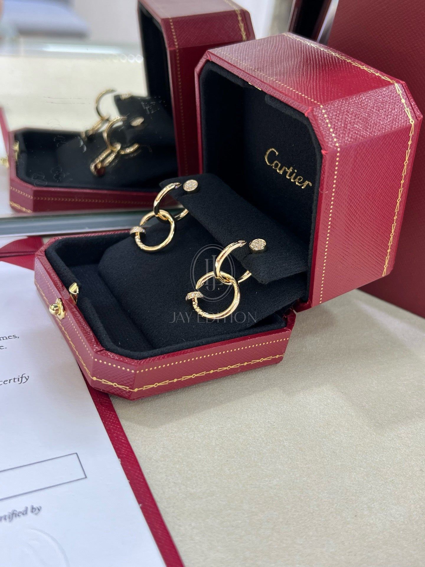 까르띠에 앵끌루 더블 이어링 (18K)