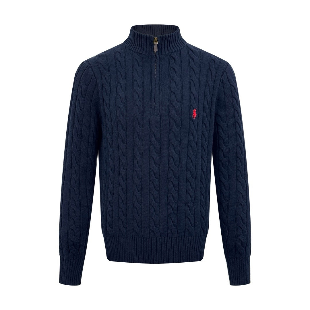 폴로 케이블 니트 코튼 스웨터