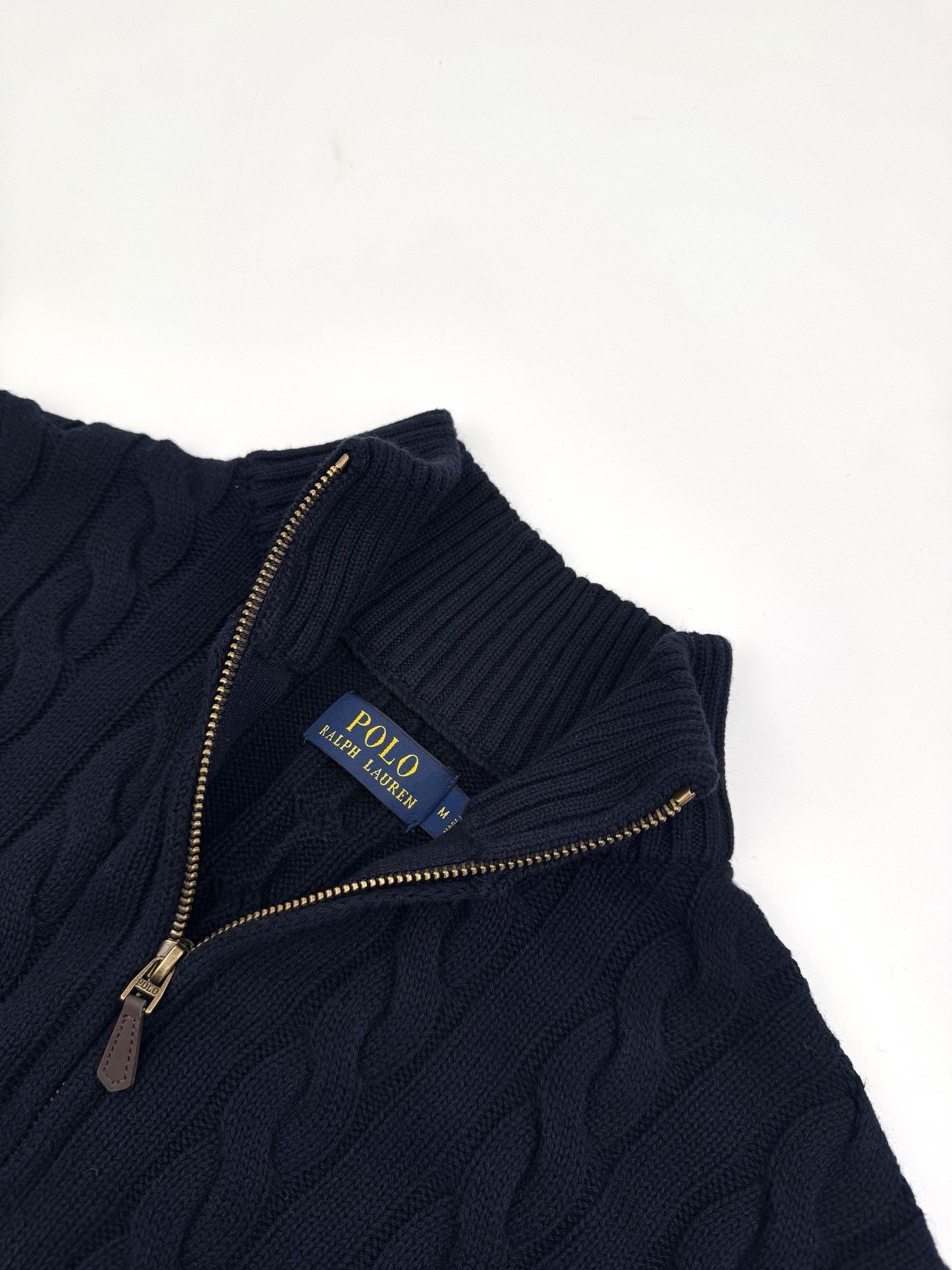 폴로 케이블 니트 코튼 스웨터