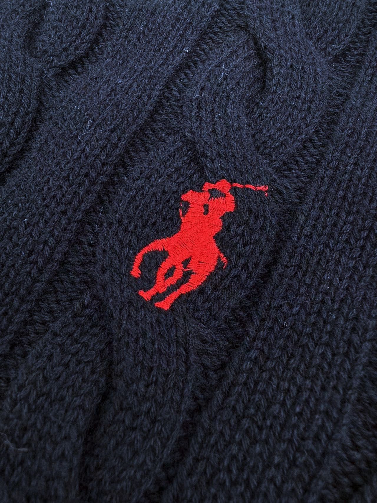 폴로 케이블 니트 코튼 스웨터