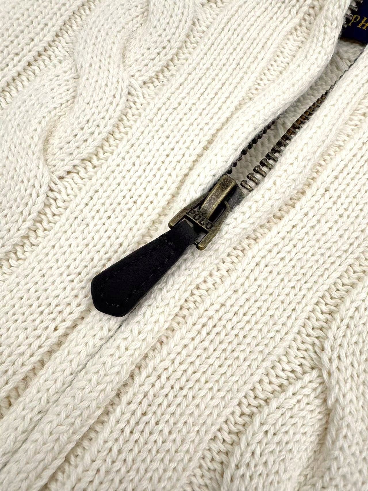 폴로 케이블 니트 코튼 스웨터