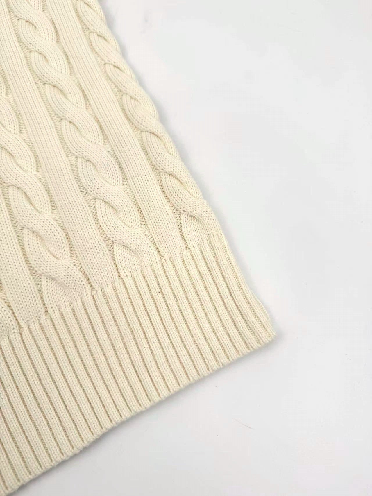 폴로 케이블 니트 코튼 스웨터