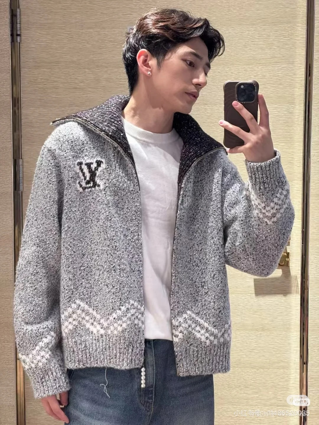 루이비통 지퍼 니티드 블루종