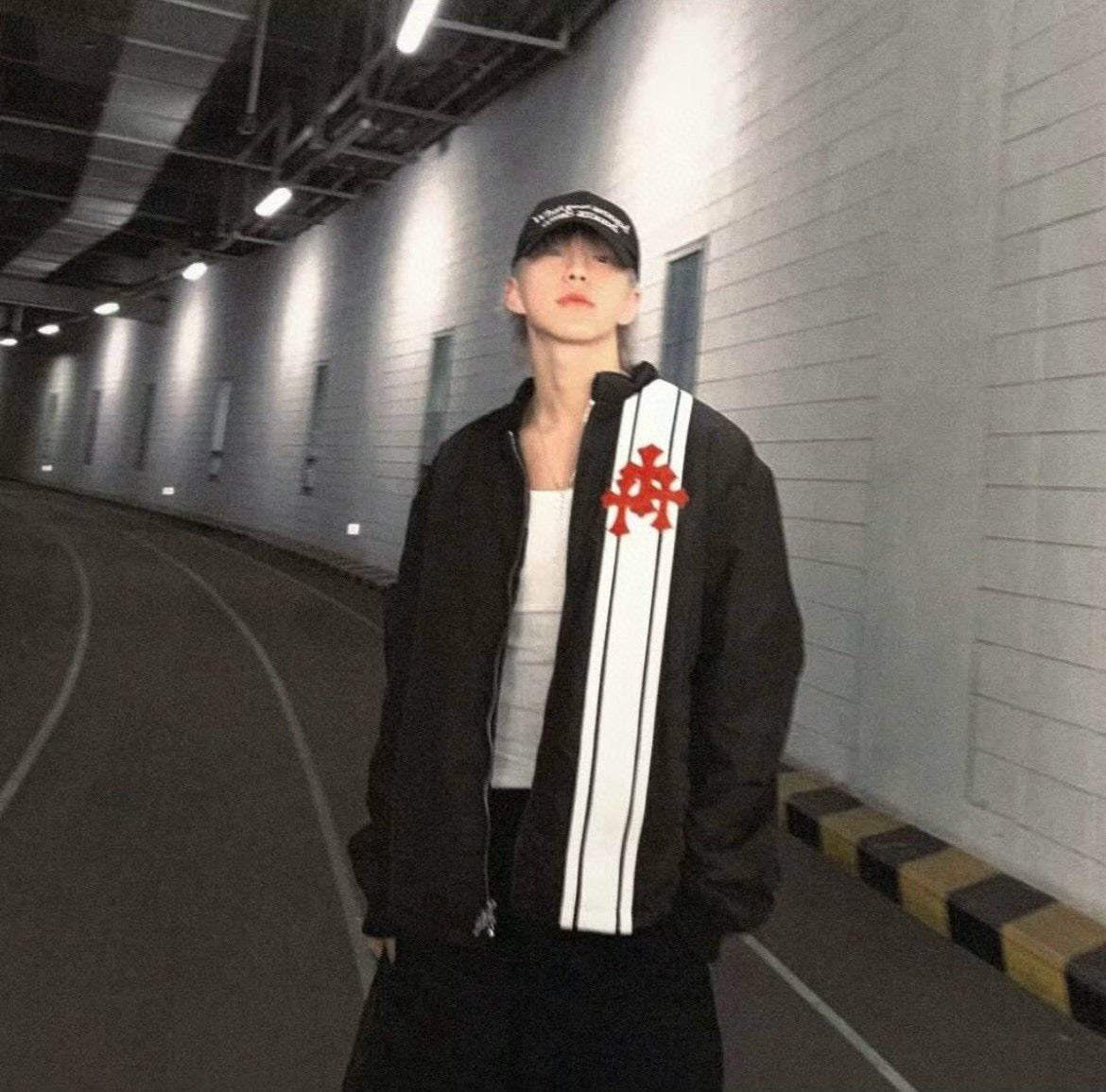 크롬하츠 레더 패치 퍼 자켓 블루종