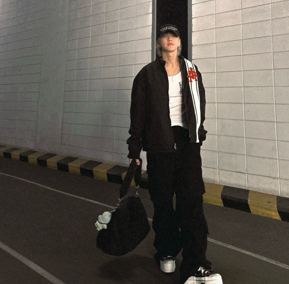 크롬하츠 레더 패치 퍼 자켓 블루종