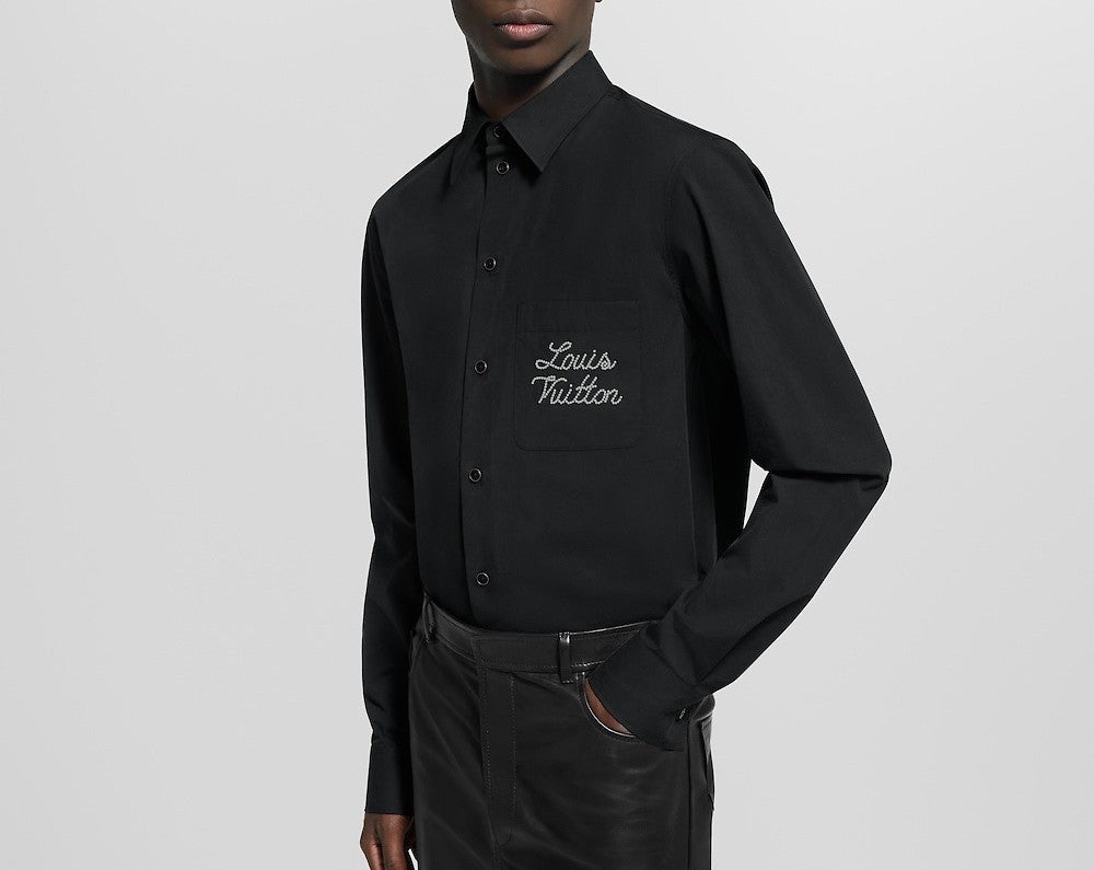 루이비통 엠브로이더드 시그니처 롱 슬리브드 셔츠