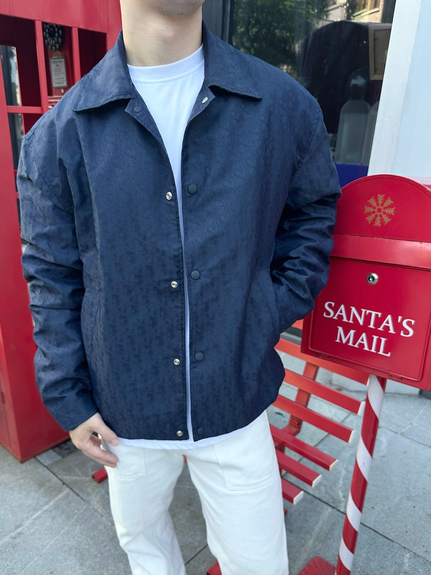 디올 오블리크 블루종 자켓