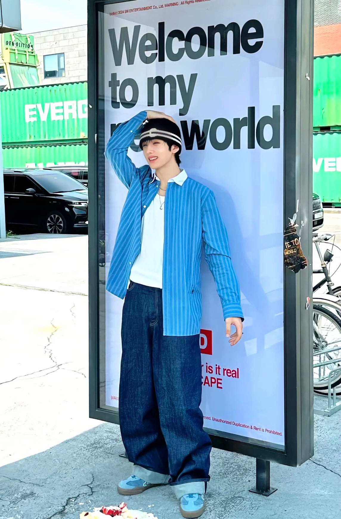 로에베 스트라이프 코튼 셔츠