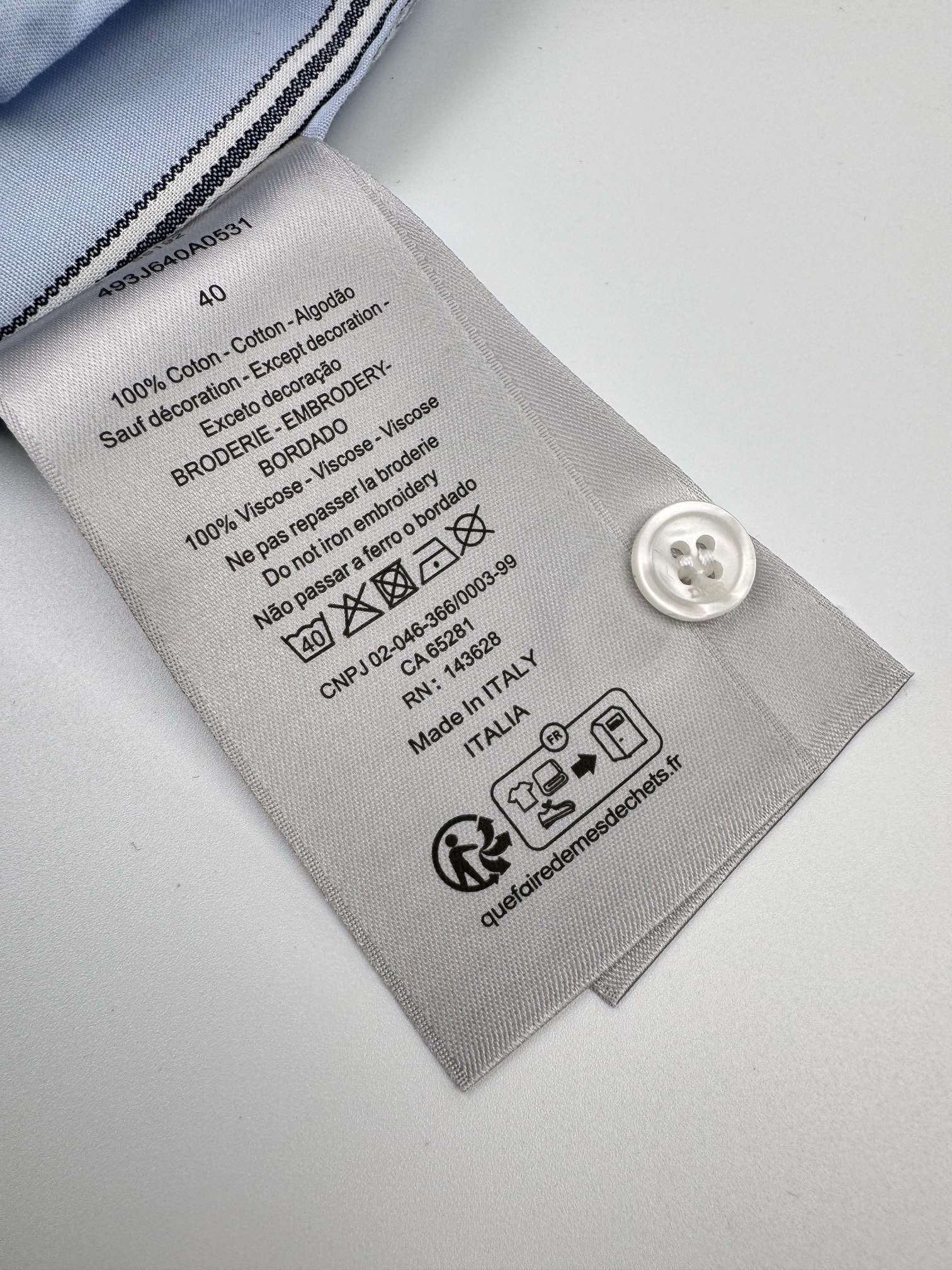 디올 로고 디테일 스트라이프 코튼 셔츠