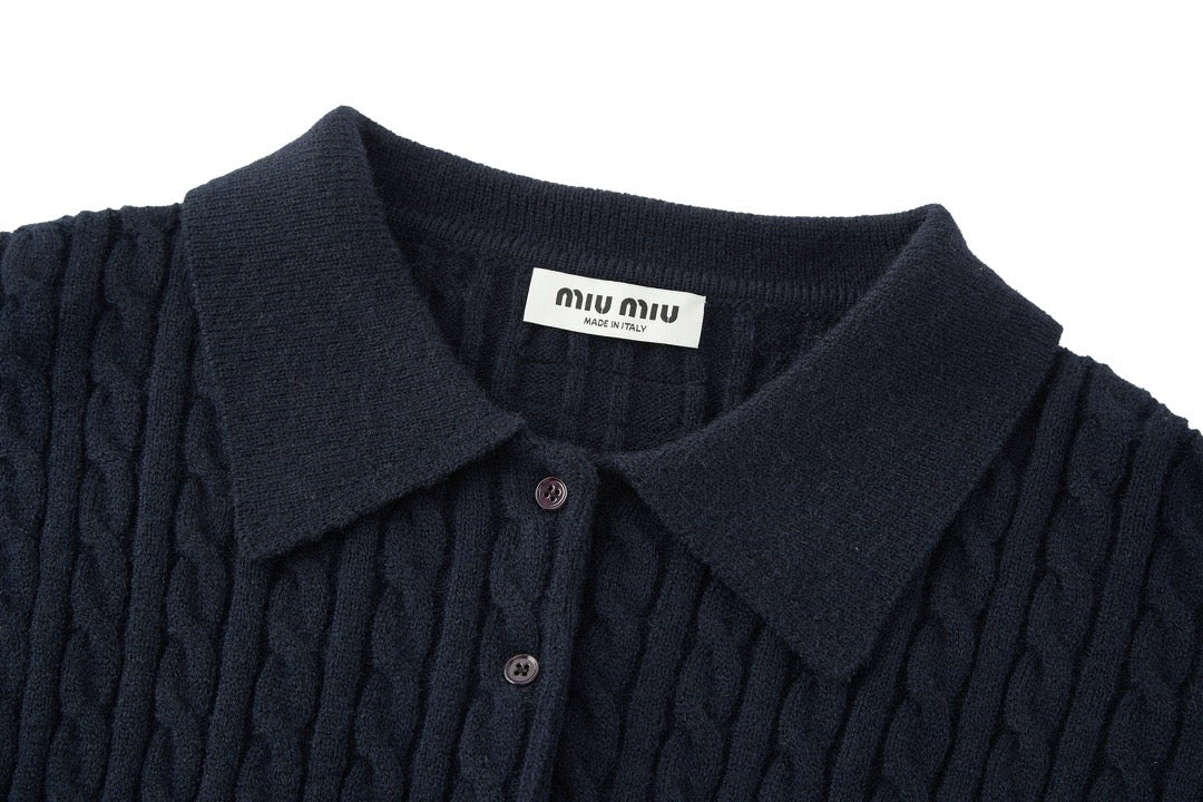 미우미우 캐시미어 니트 폴로 셔츠