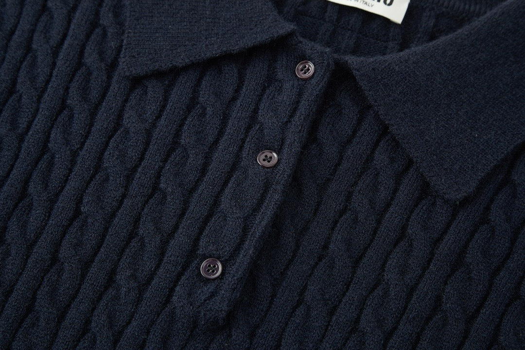 미우미우 캐시미어 니트 폴로 셔츠