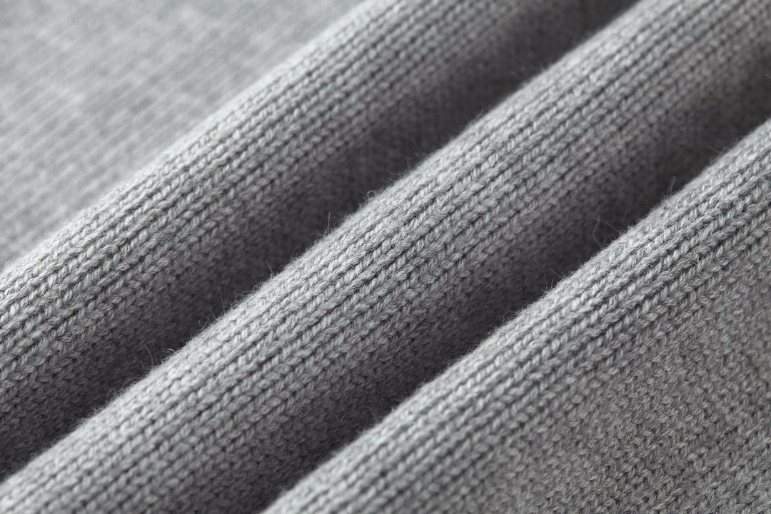 미우미우 울 앤 나일론 니트 가디건 그레이