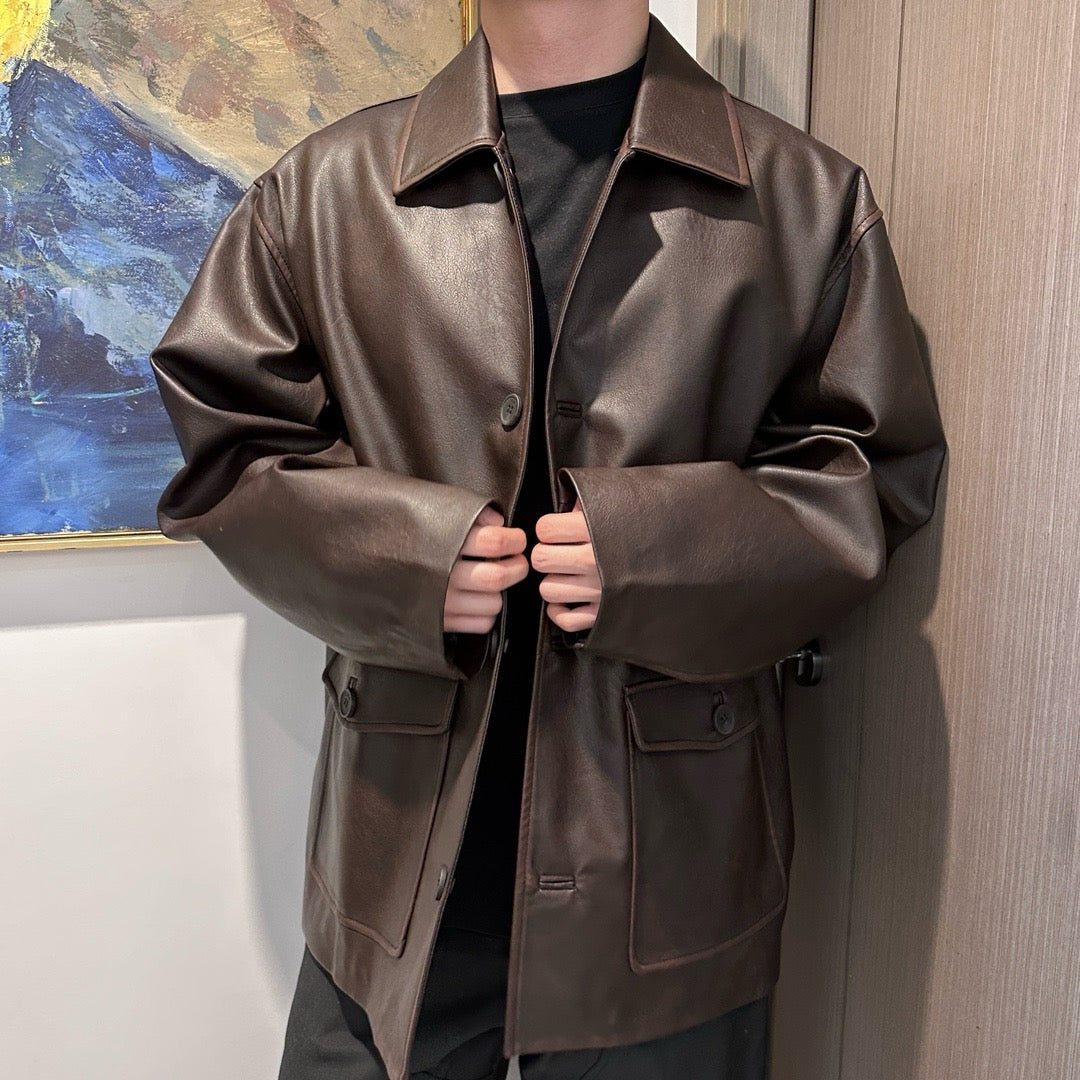 로에베 아나그램 레더 자켓