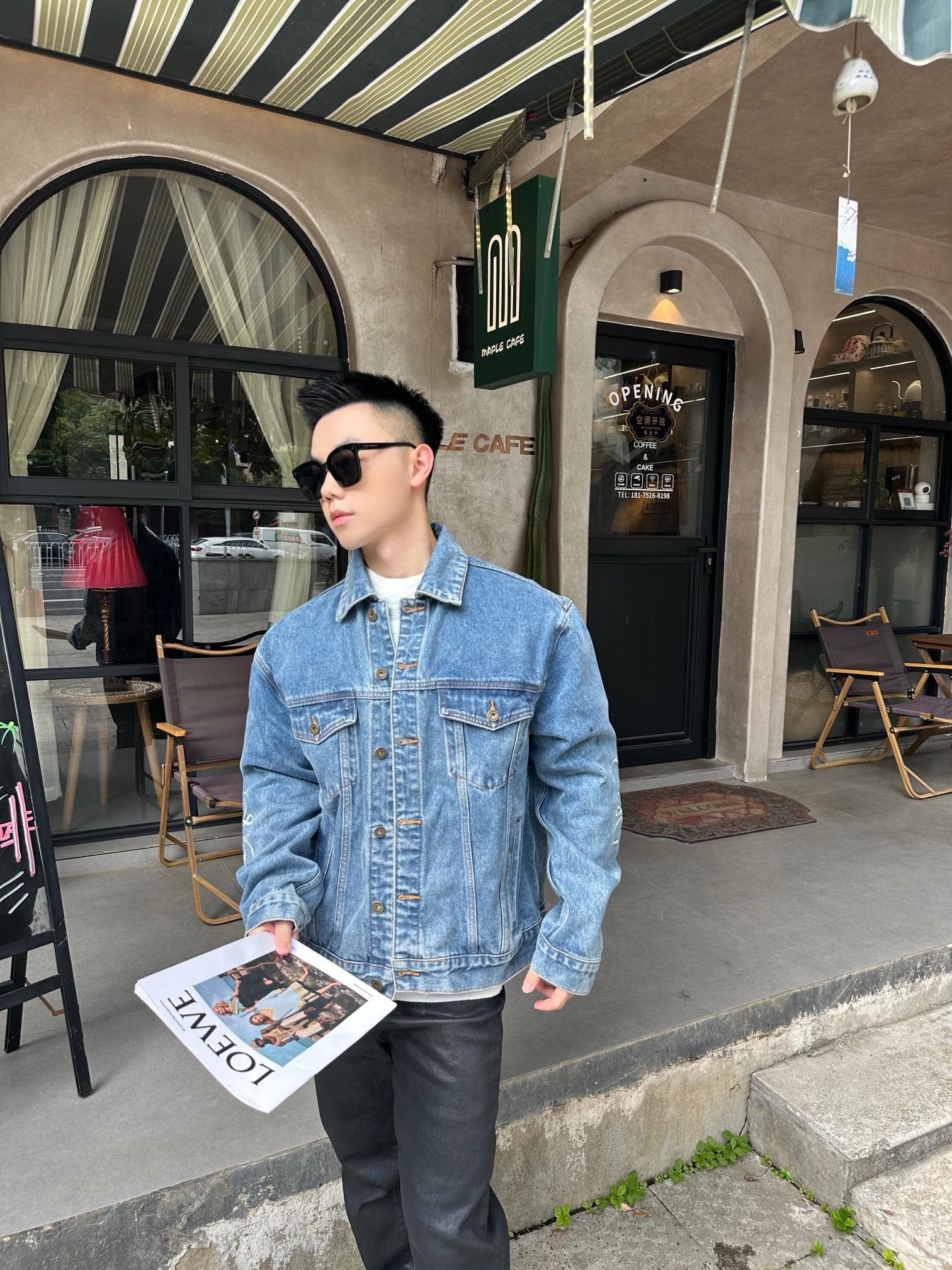 로에베 아나그램 데님 자켓