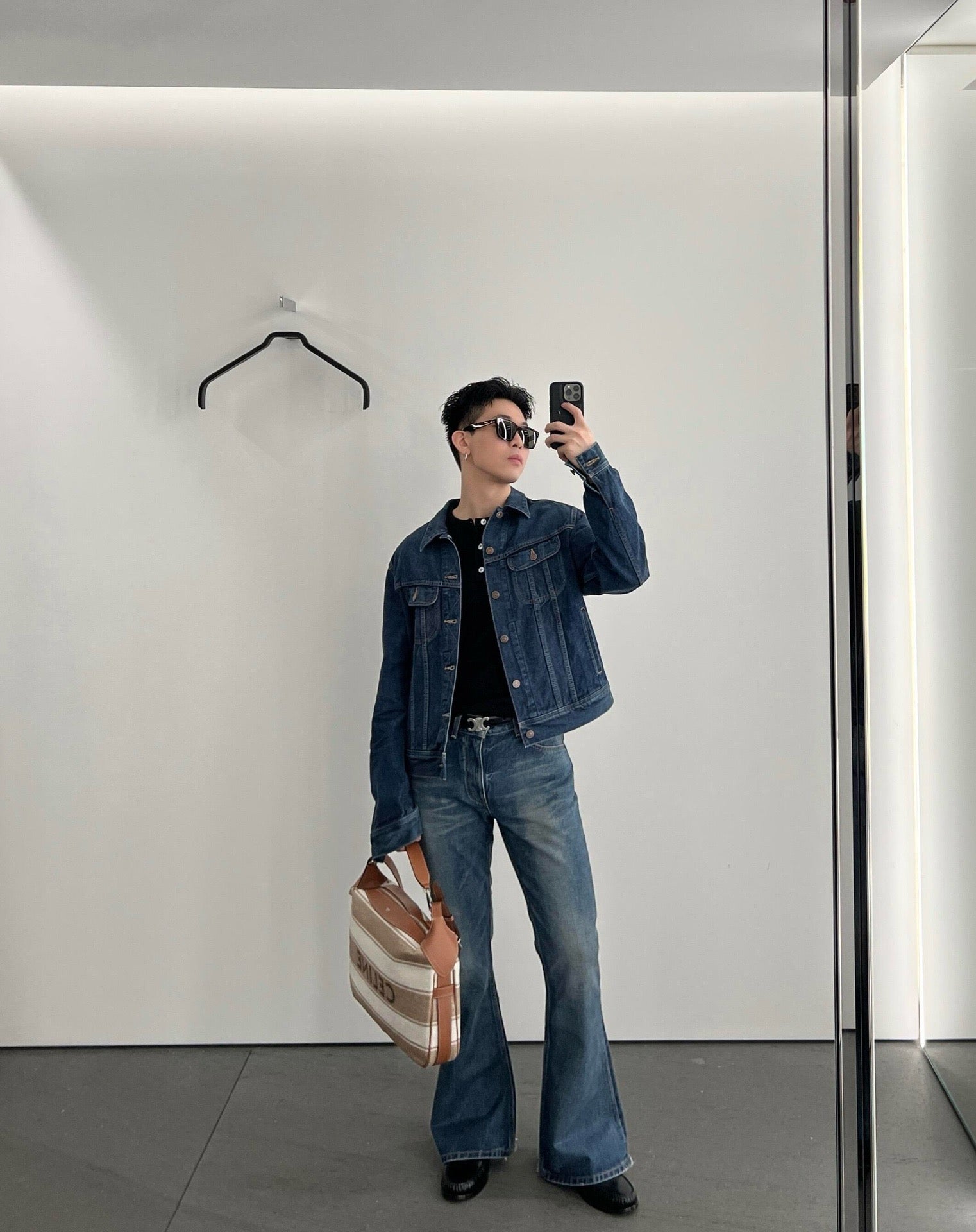 셀린느 데님패치 트러커 자켓