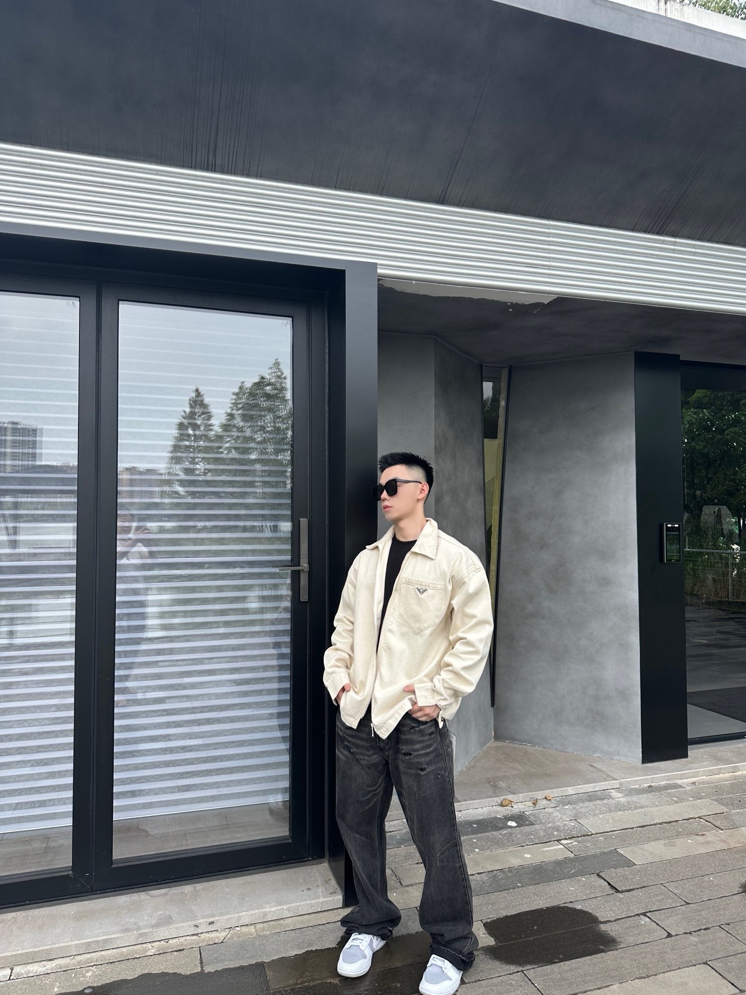 프라다 불 데님 셔츠