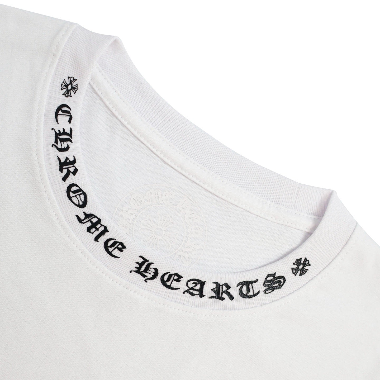 크롬하츠 넥 스크립트 로고 롱슬리브 티셔츠