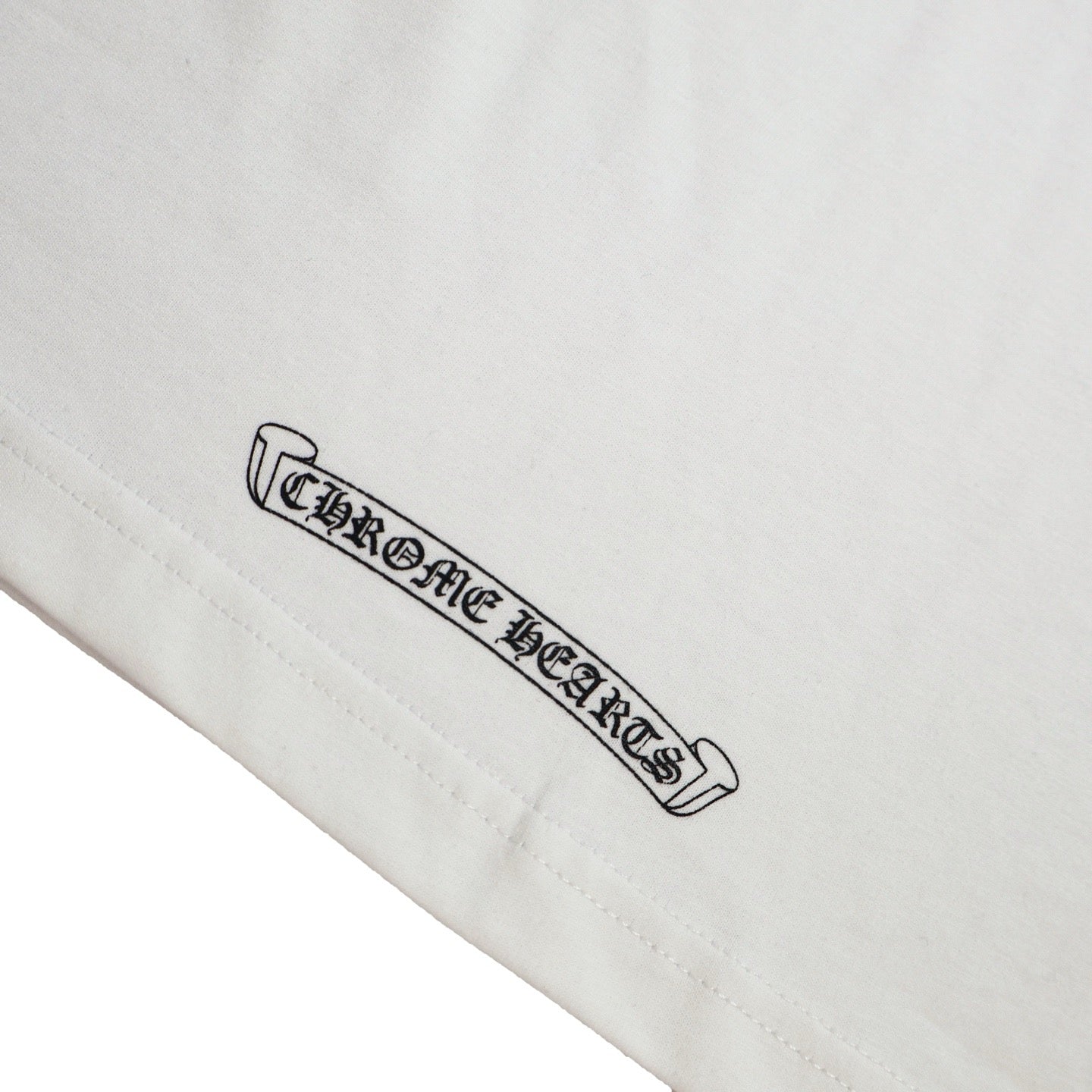 크롬하츠 넥 스크립트 로고 롱슬리브 티셔츠